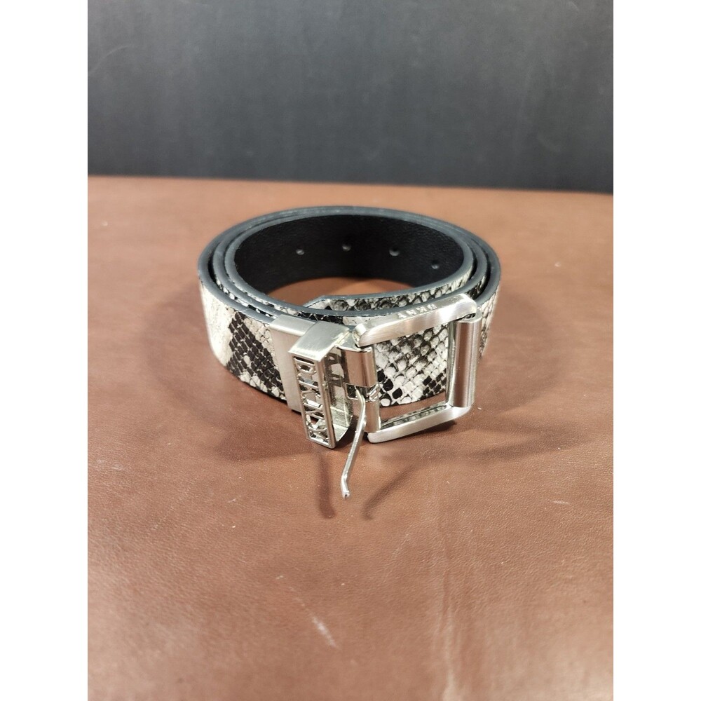 DKNY women's metallic snake-embossed belt. 46 Inches Long.